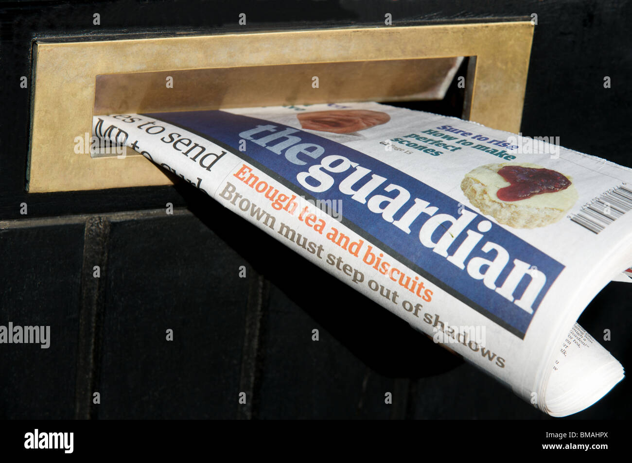 Quotidiano Guardian in formato letterbox, Bawdsey, Suffolk, Regno Unito. Foto Stock