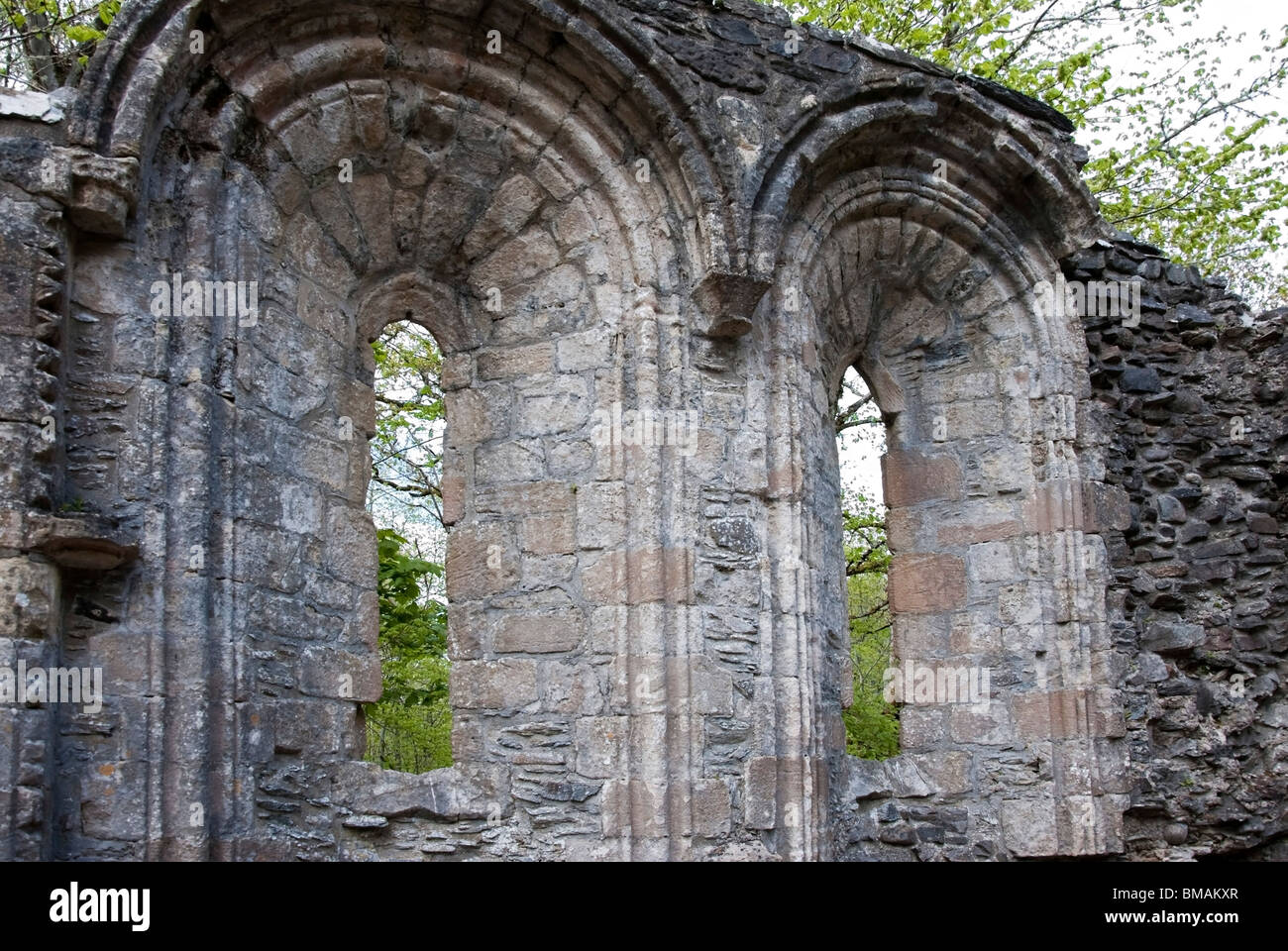 La rovina del XIII secolo il castello di Dunstaffnage cappella vicino a Oban Lorn Argyll Scozia Scotland Foto Stock