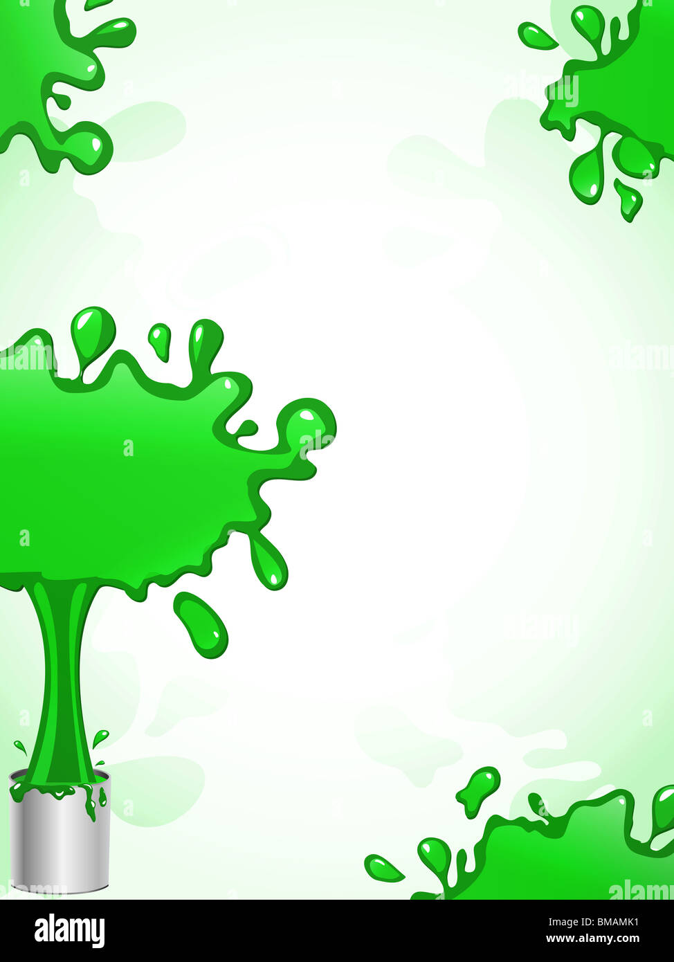 Inchiostro verde Splash sfondo. Modificabile illustrazione vettoriale Foto Stock