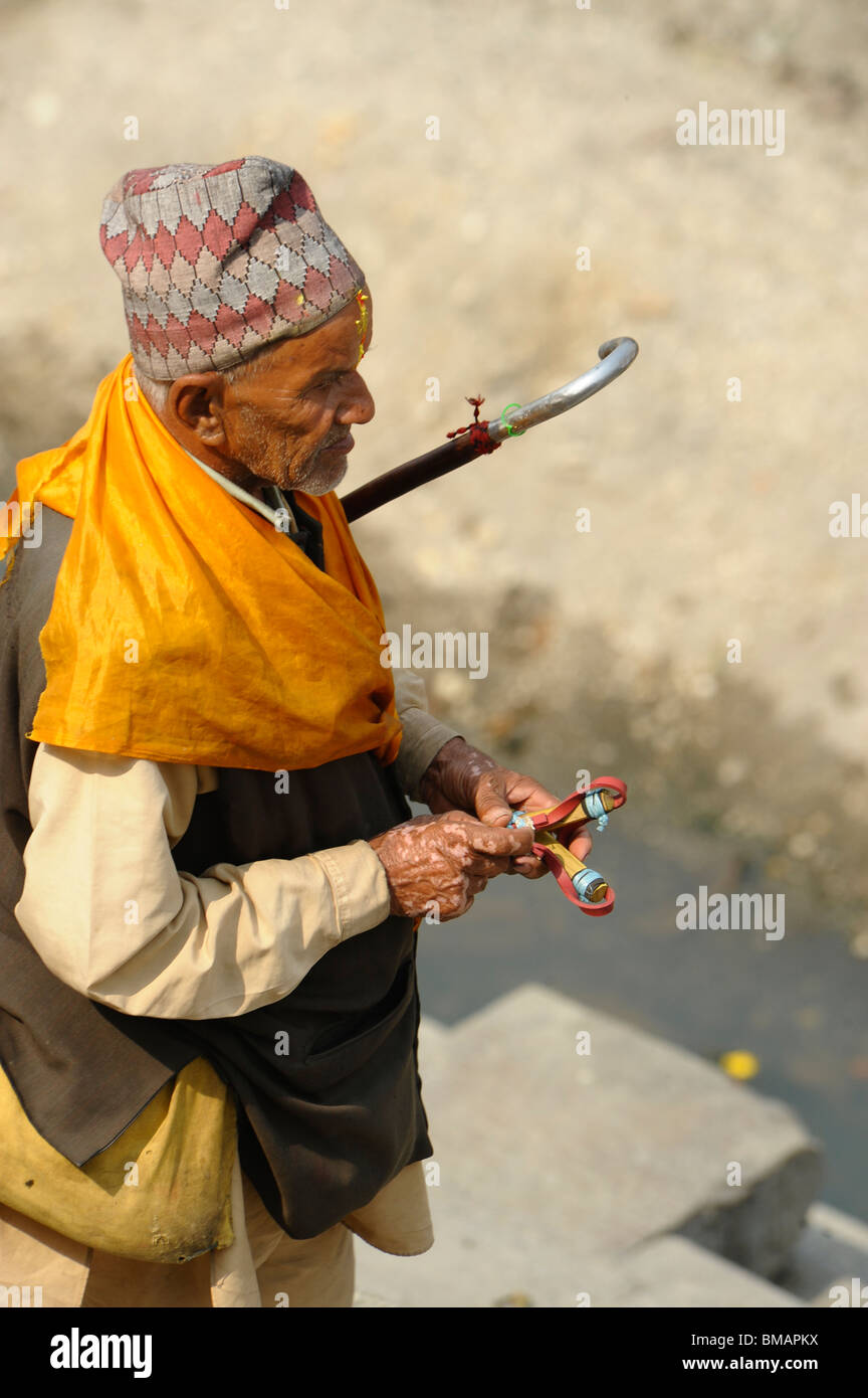 Tempio di Pashupatinath, sacro fiume Bagmati , Kathmandu, Nepal Foto Stock