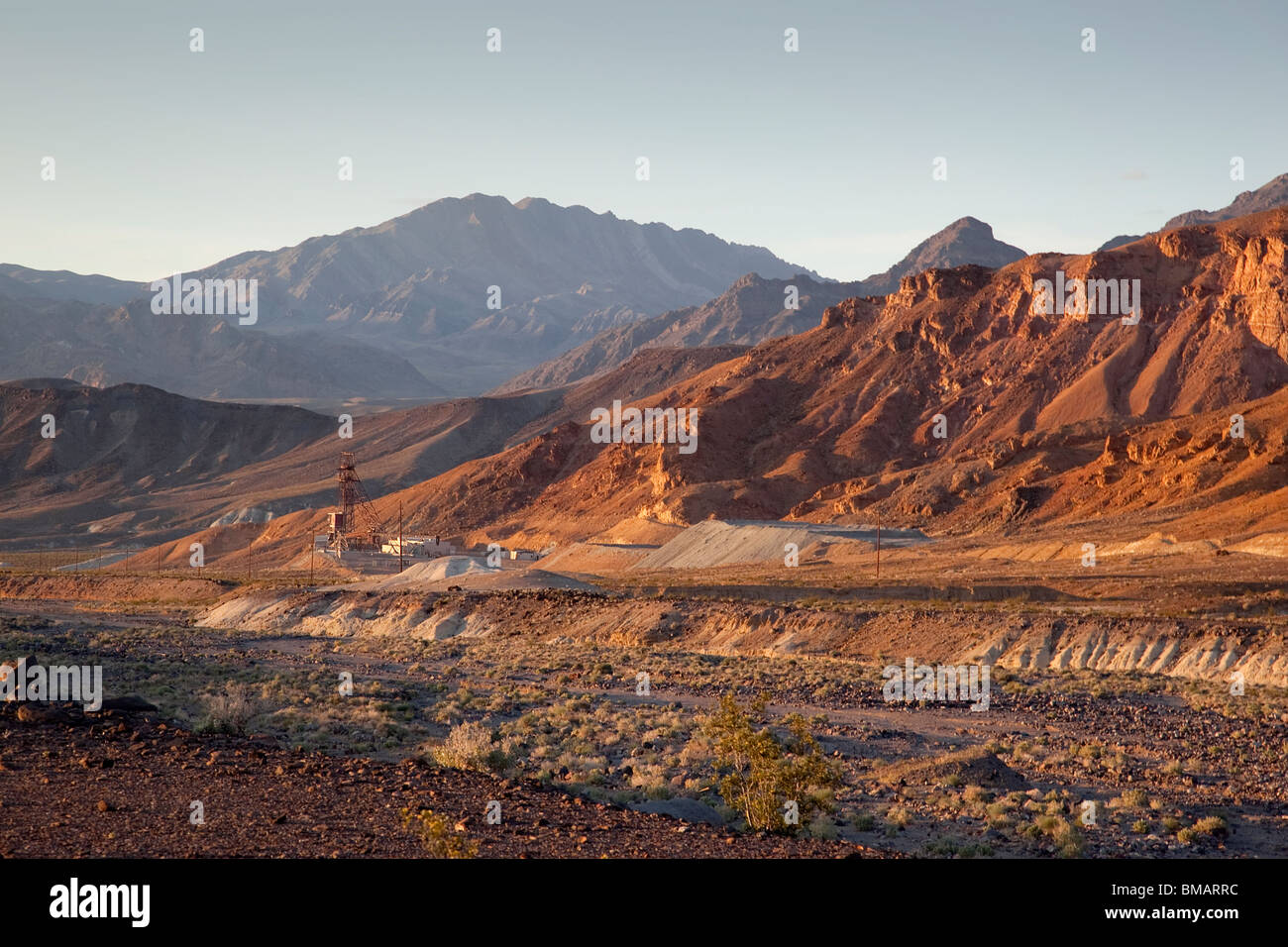 Settore minerario in Parco nazionale della Valle della Morte California USA Foto Stock