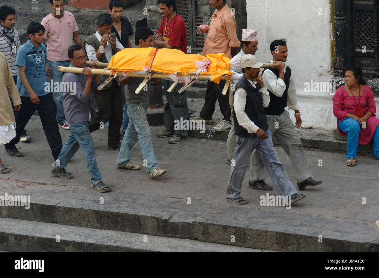 Tempio di Pashupatinath, sacro fiume Bagmati , Kathmandu, Nepal Foto Stock