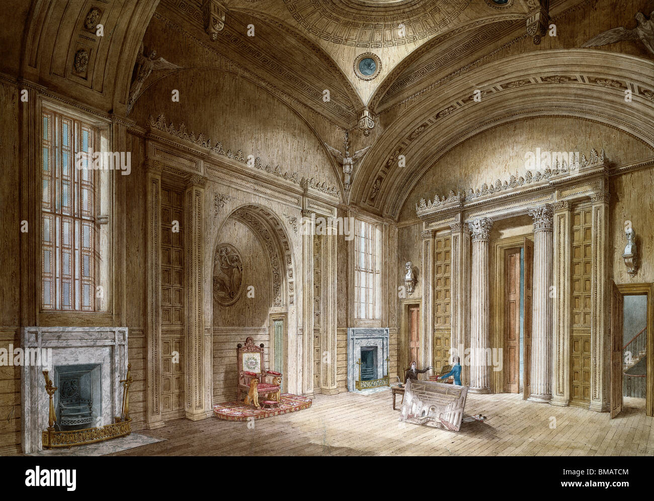 La nuova sala massonico alla Taverna dei framassoni, da Joseph Gandy Michael. Inghilterra, XVIII-XIX secolo Foto Stock