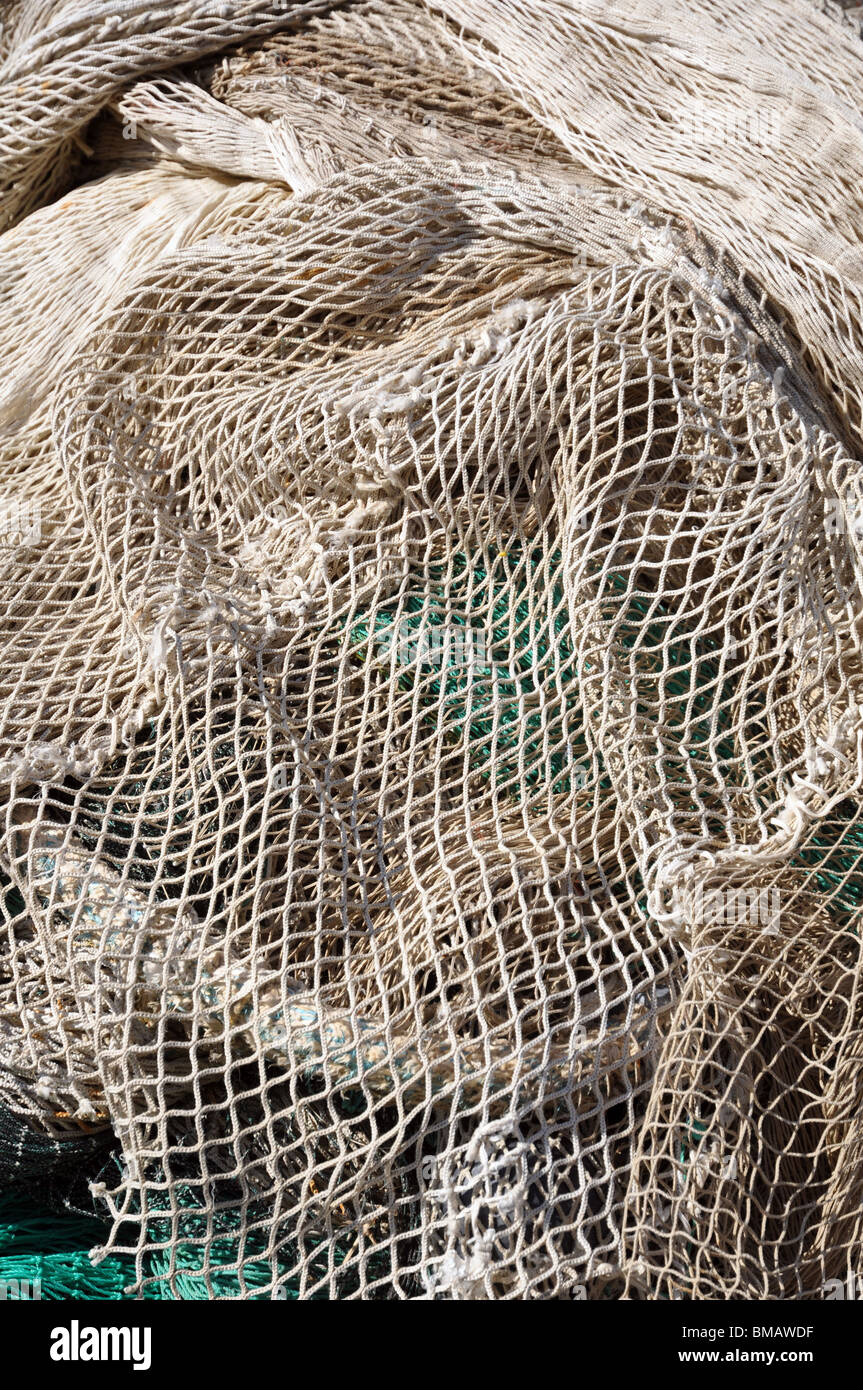 Rete da pesca sul dock Foto Stock