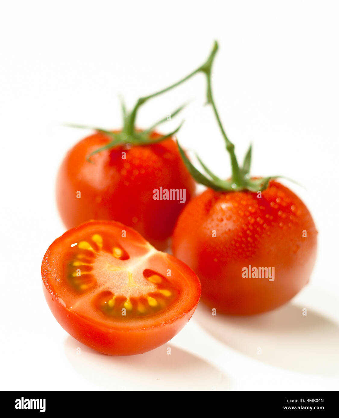 Il pomodoro nella vite Foto Stock