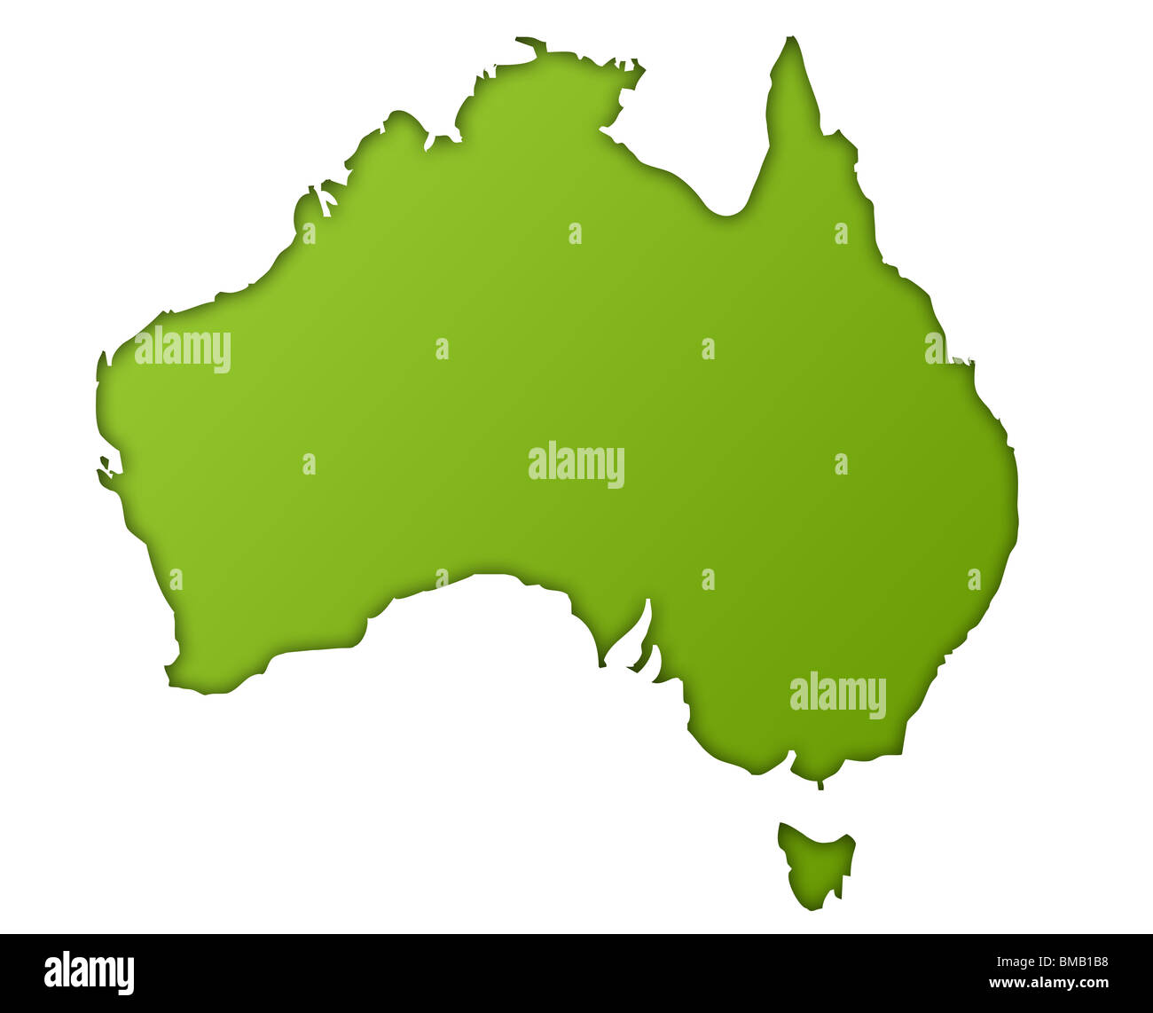 Australia mappa di gradiente verde, isolati su sfondo bianco. Foto Stock