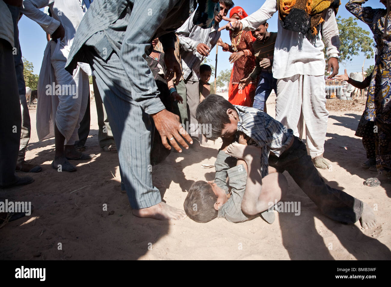 Gitani combattimenti. Nagaur. Rajasthan Foto Stock