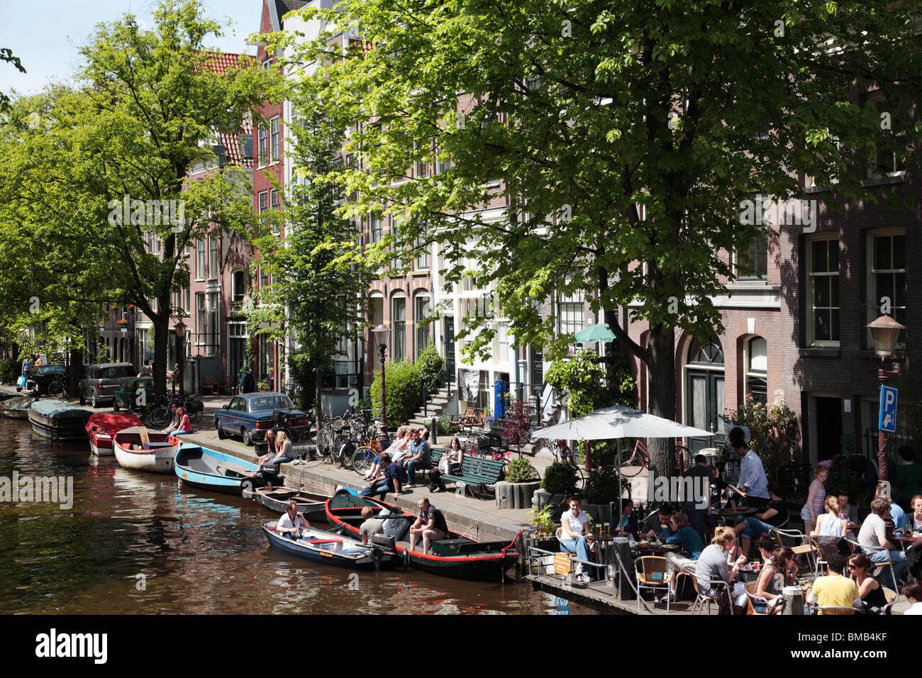 Canale Prinsengracht Amsterdam Foto Stock