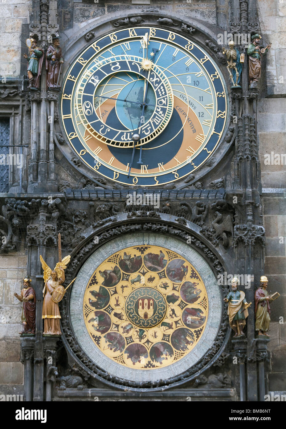 Municipio orologio astronomico, Città Vecchia, Praga, Repubblica Ceca Foto Stock