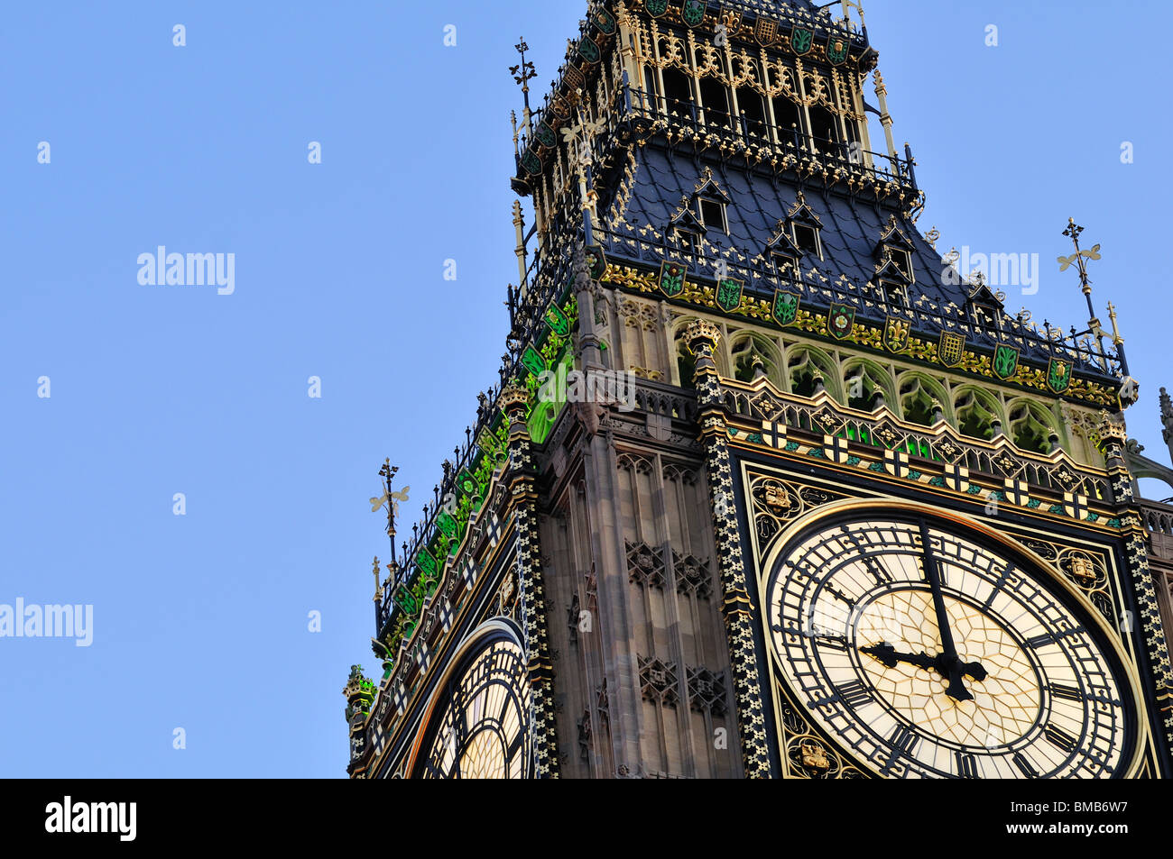 Elizabeth Tower, la torre dell'orologio Big ben, il Parlamento, il Palazzo di Westminster, Londra, Regno Unito Foto Stock