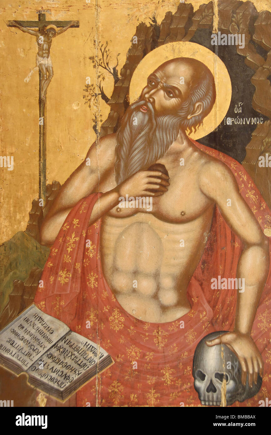 San Girolamo. Prima metà del XVIII secolo. Museo Bizantino. Zante. Isole Ionie. La Grecia. Foto Stock