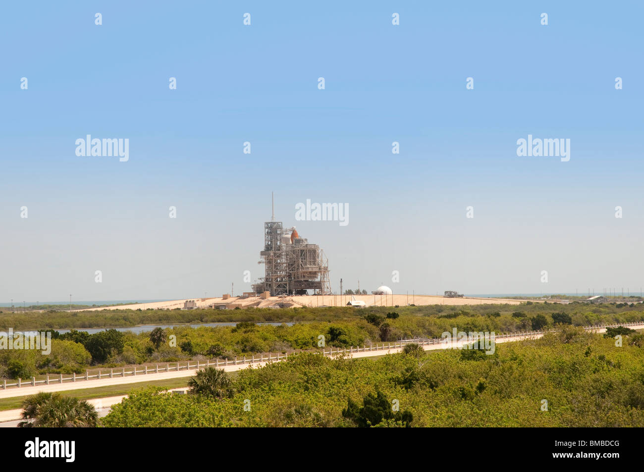 Launch Complex 39 (LC-39), il tampone 39A per il lancio presso il Kennedy Space Center di Cape Canaveral, in Florida, Stati Uniti d'America Foto Stock