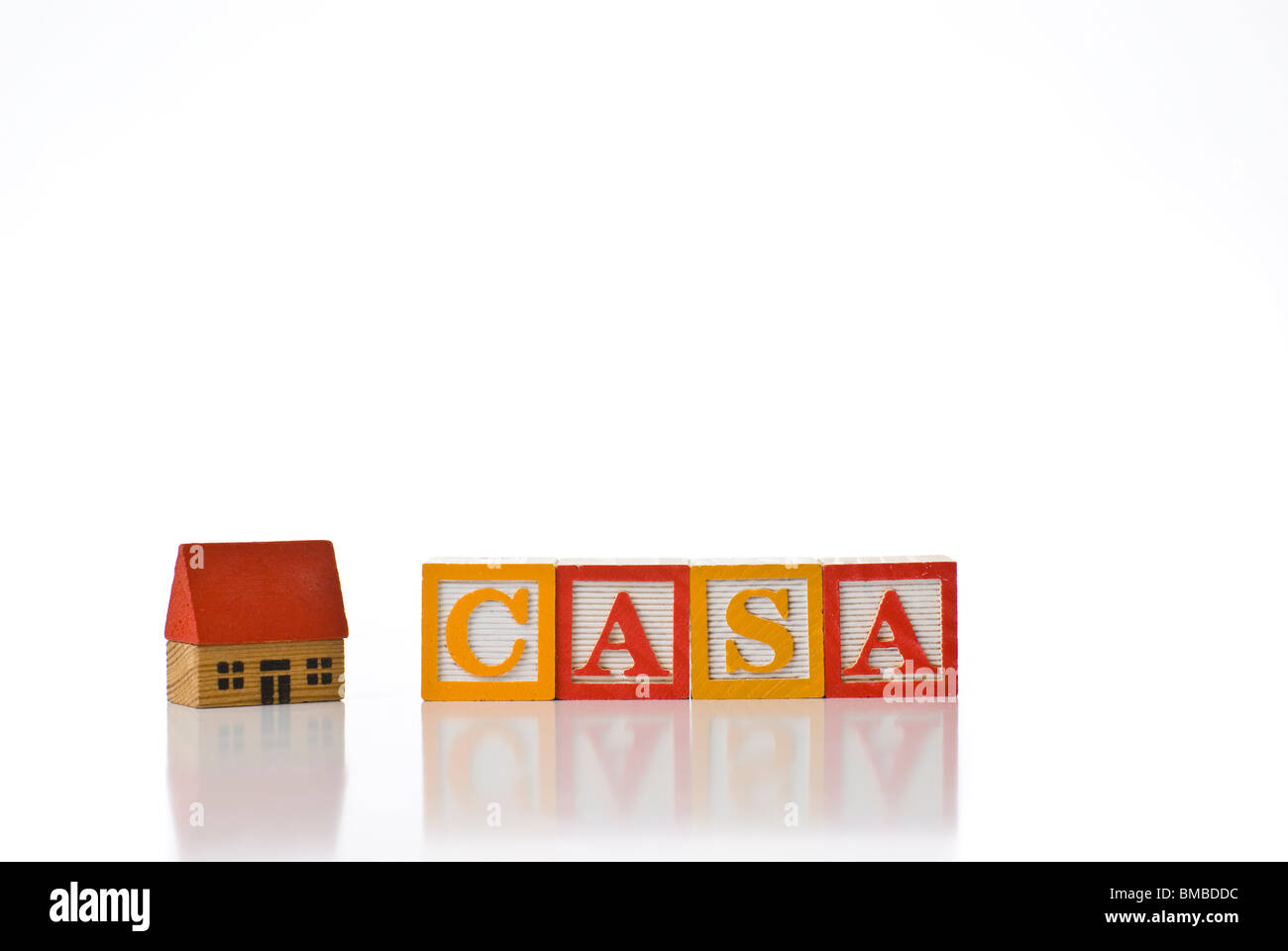 Colorata per bambini ortografia blocchi di casa con la casa Foto Stock