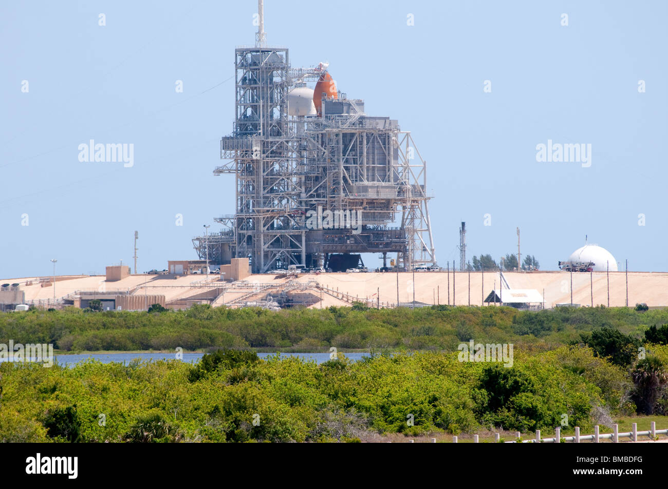 Launch Complex 39 (LC-39), il tampone 39A per il lancio presso il Kennedy Space Center di Cape Canaveral, in Florida, Stati Uniti d'America Foto Stock