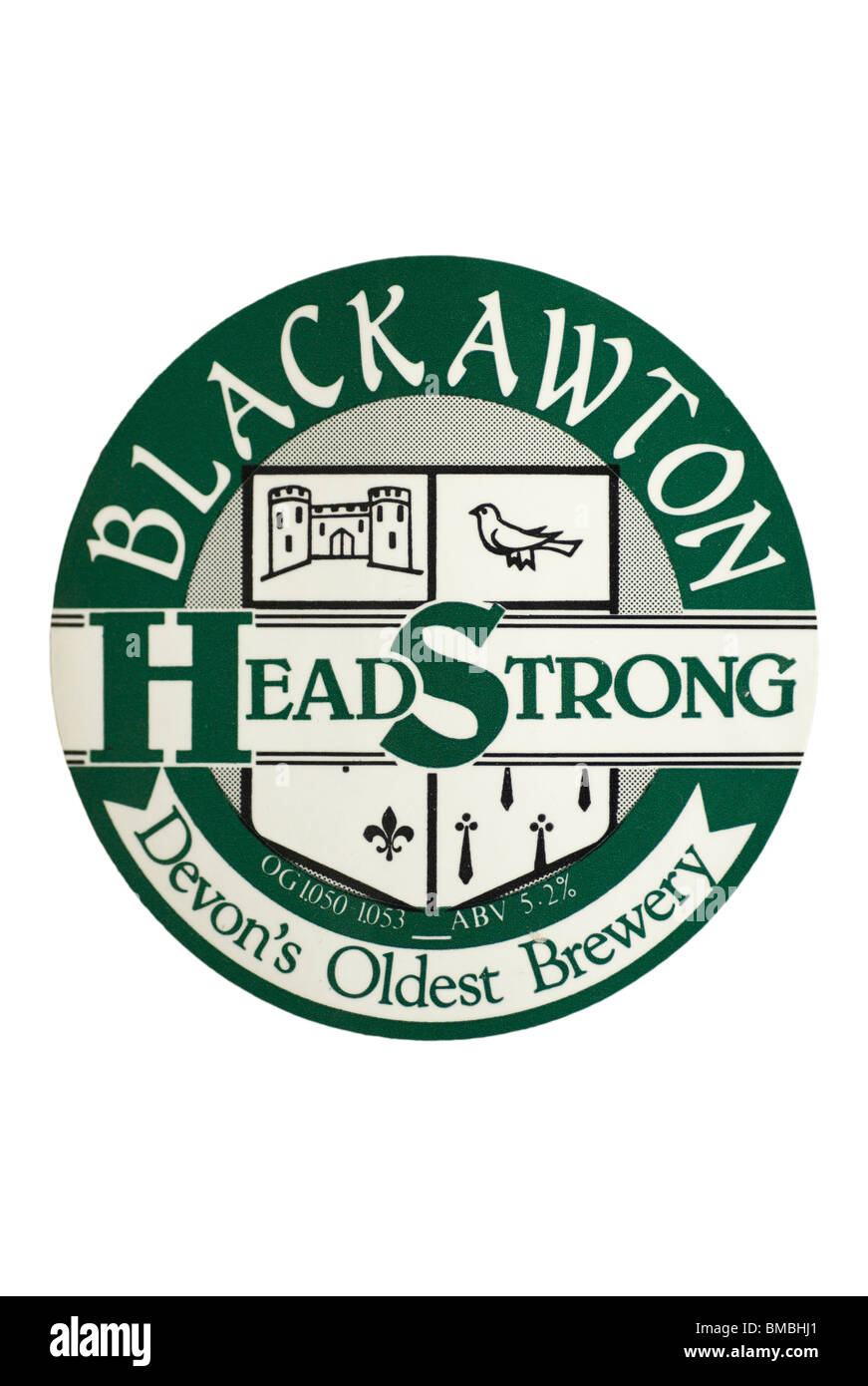 Testa Blackawton Strong Ale Etichetta flacone - data sconosciuta. Foto Stock