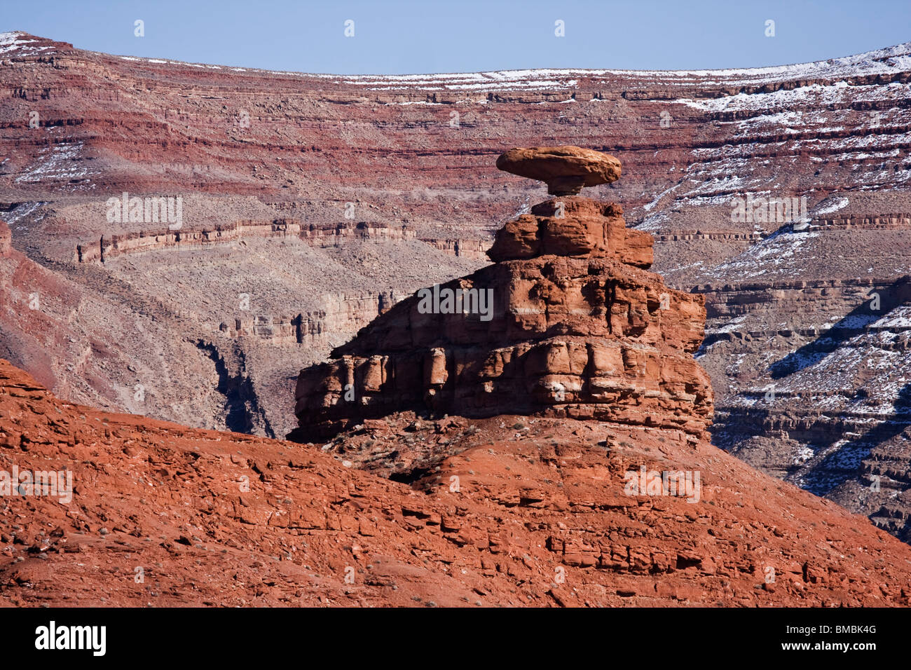 Mexican Hat roccia arenaria formazione, Utah. Foto Stock
