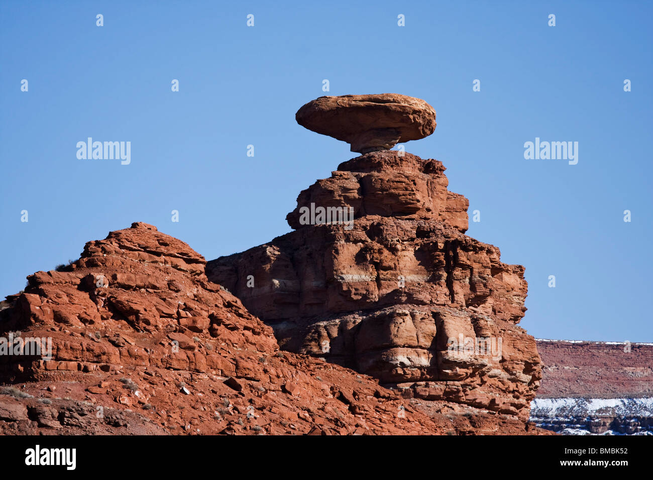 Mexican Hat roccia arenaria formazione, Utah. Foto Stock