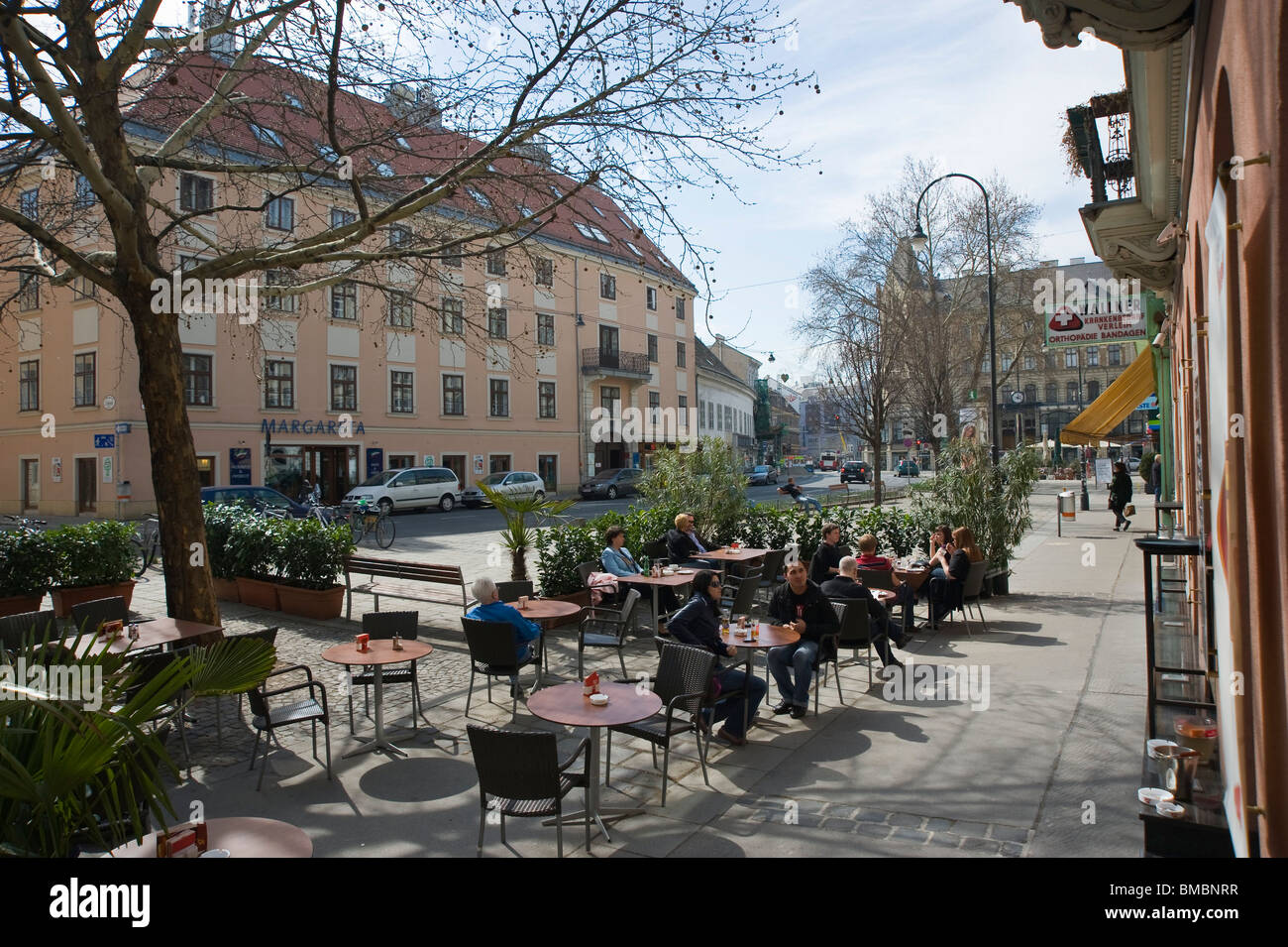 Vienna, di moderazione del traffico, Margaretenplatz Foto Stock