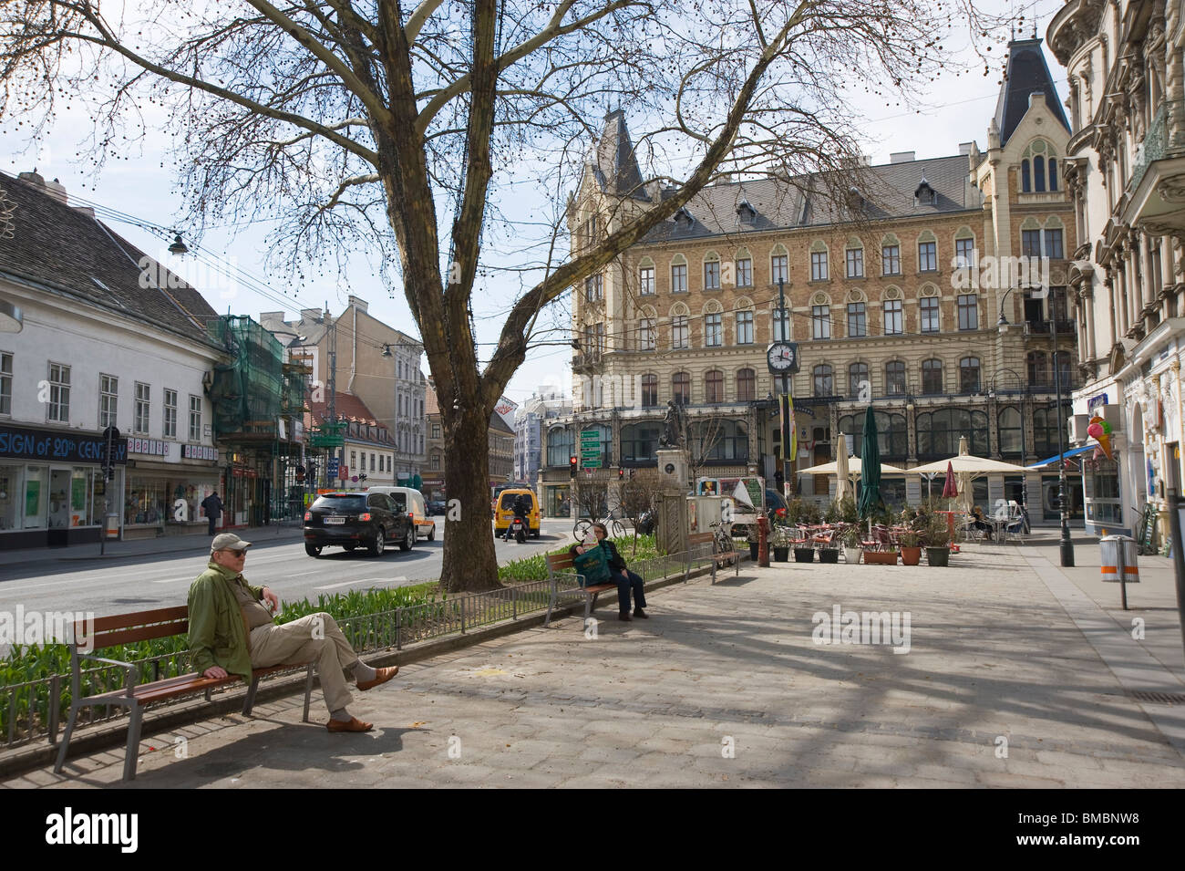 Vienna, di moderazione del traffico, Margaretenplatz Foto Stock