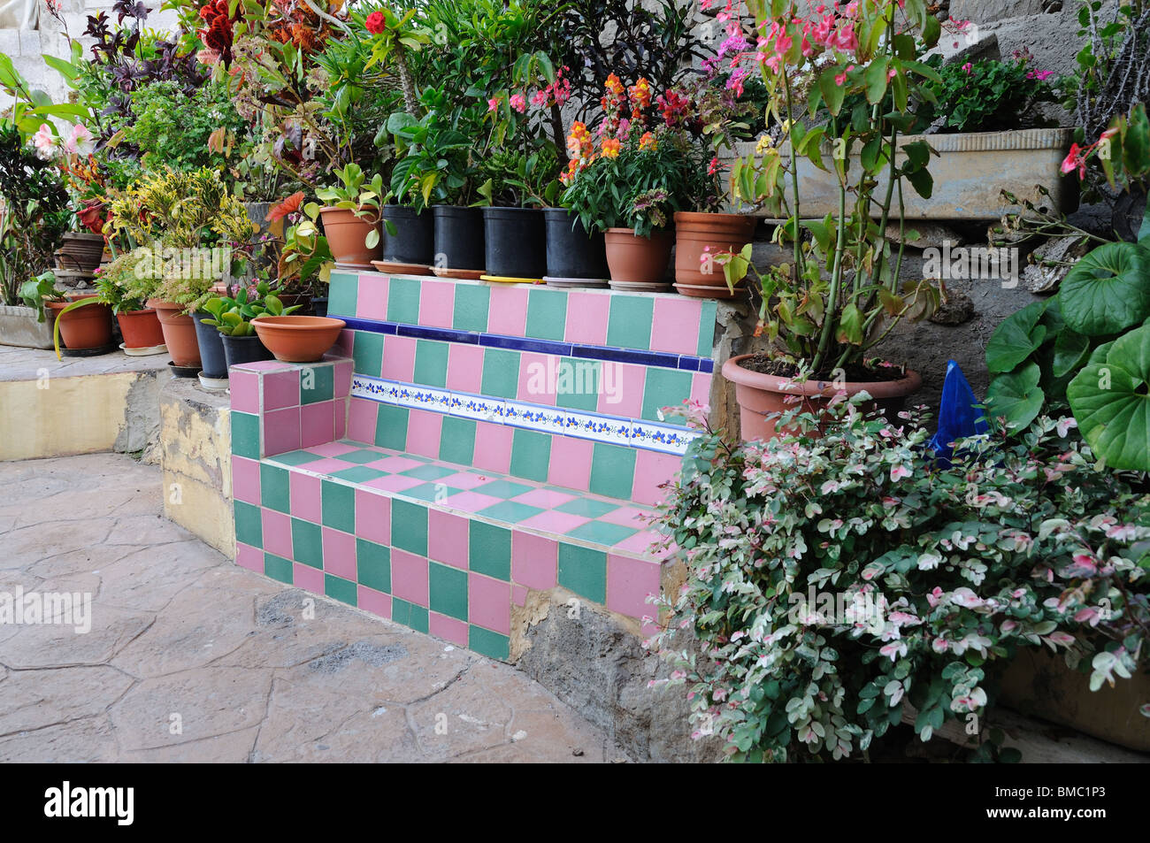 Banco in Puerto de Mogan, Grand Isola Canarie, Spagna Foto Stock