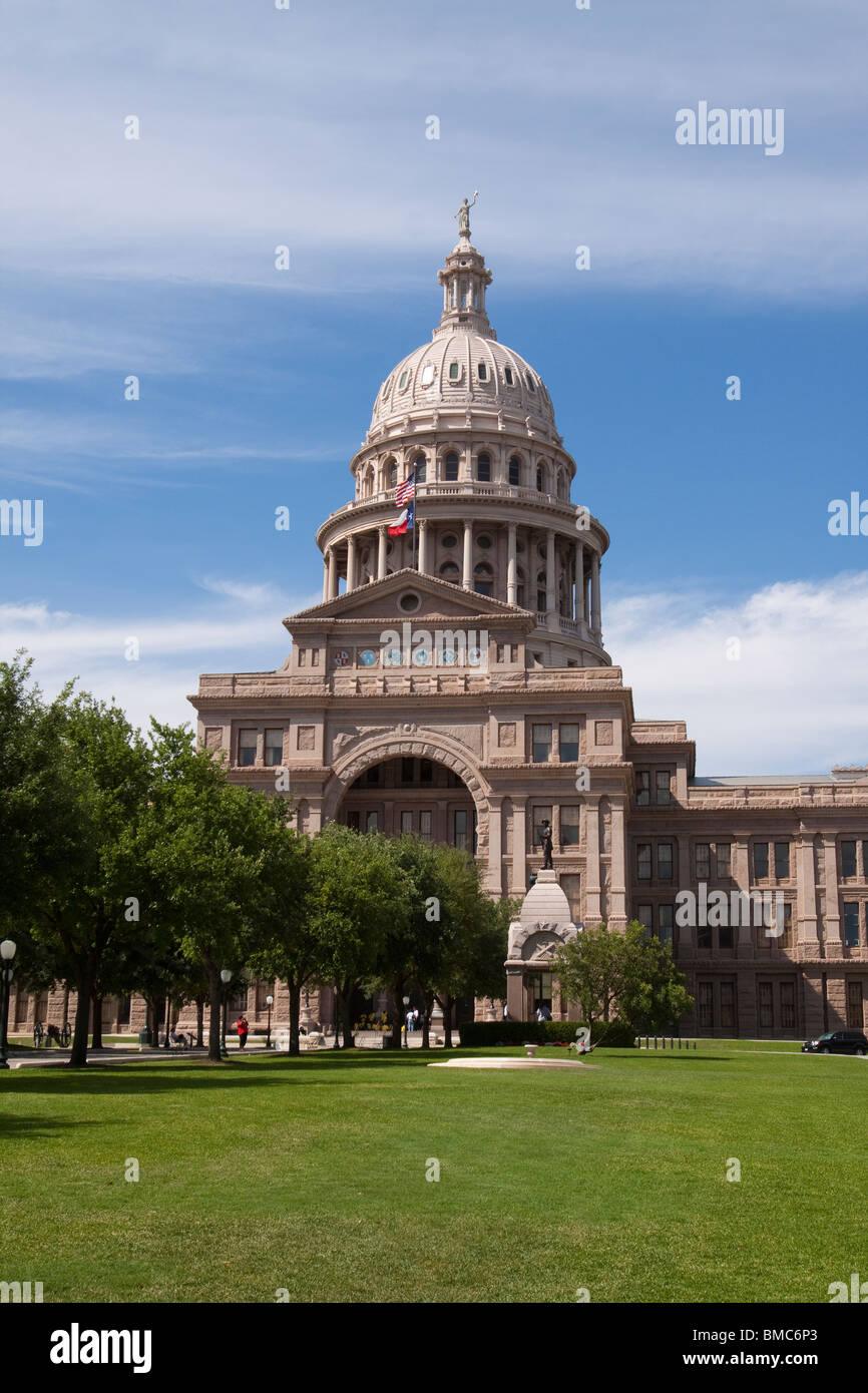 Parte anteriore del Texas State Capitol Building o statehouse di Austin Foto Stock