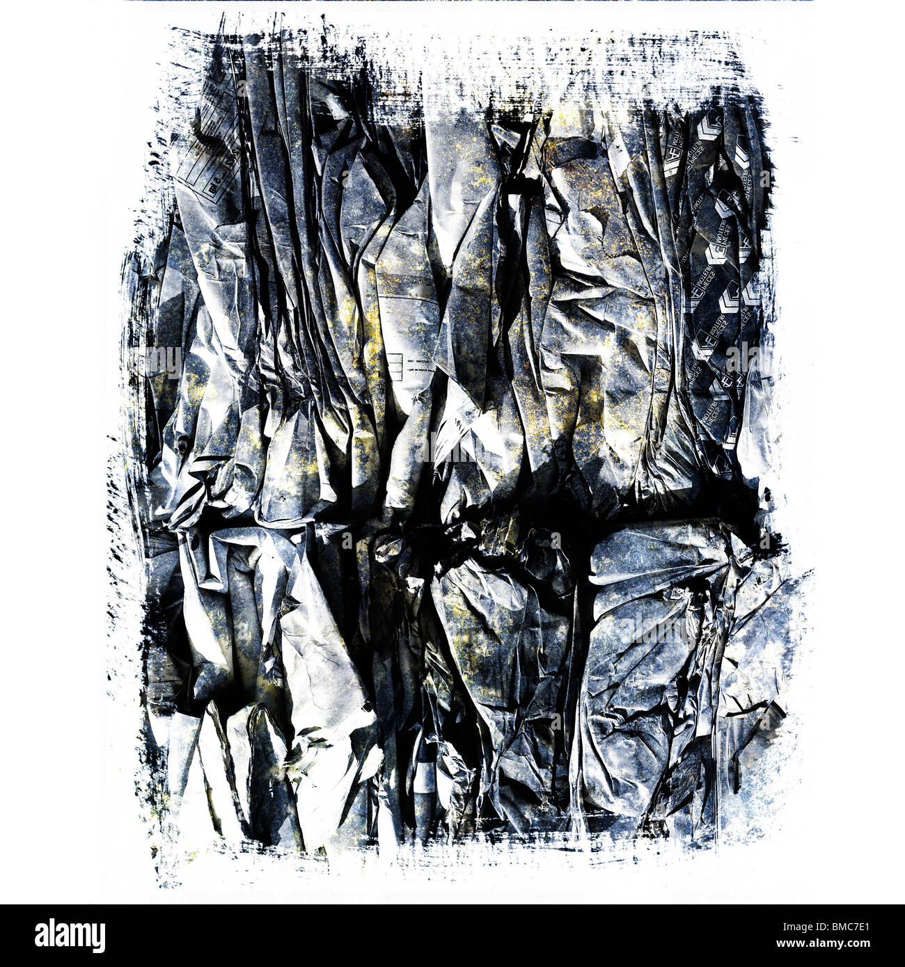 Rappresentazione artistica di texture astratte e ombre in colori tenui che mostrano una miscela di forme organiche e materiali stratificati Foto Stock
