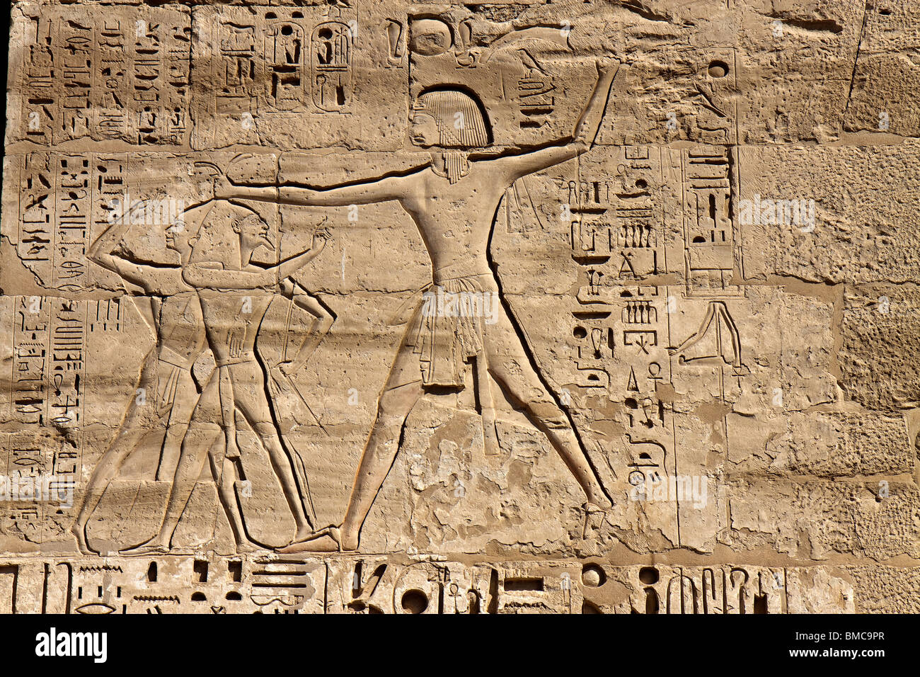 Egitto Medinet Habu placca a muro Foto Stock