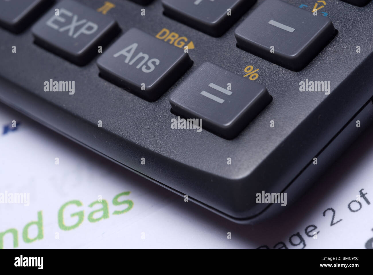 Bollette calcolatrice Foto Stock
