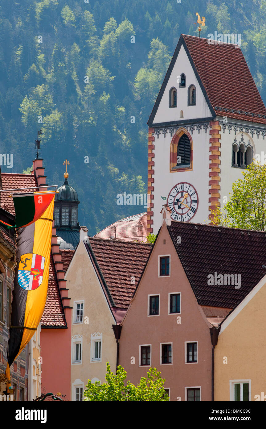 Füssen sulla "strada romantica' in Baviera, Germania Foto Stock