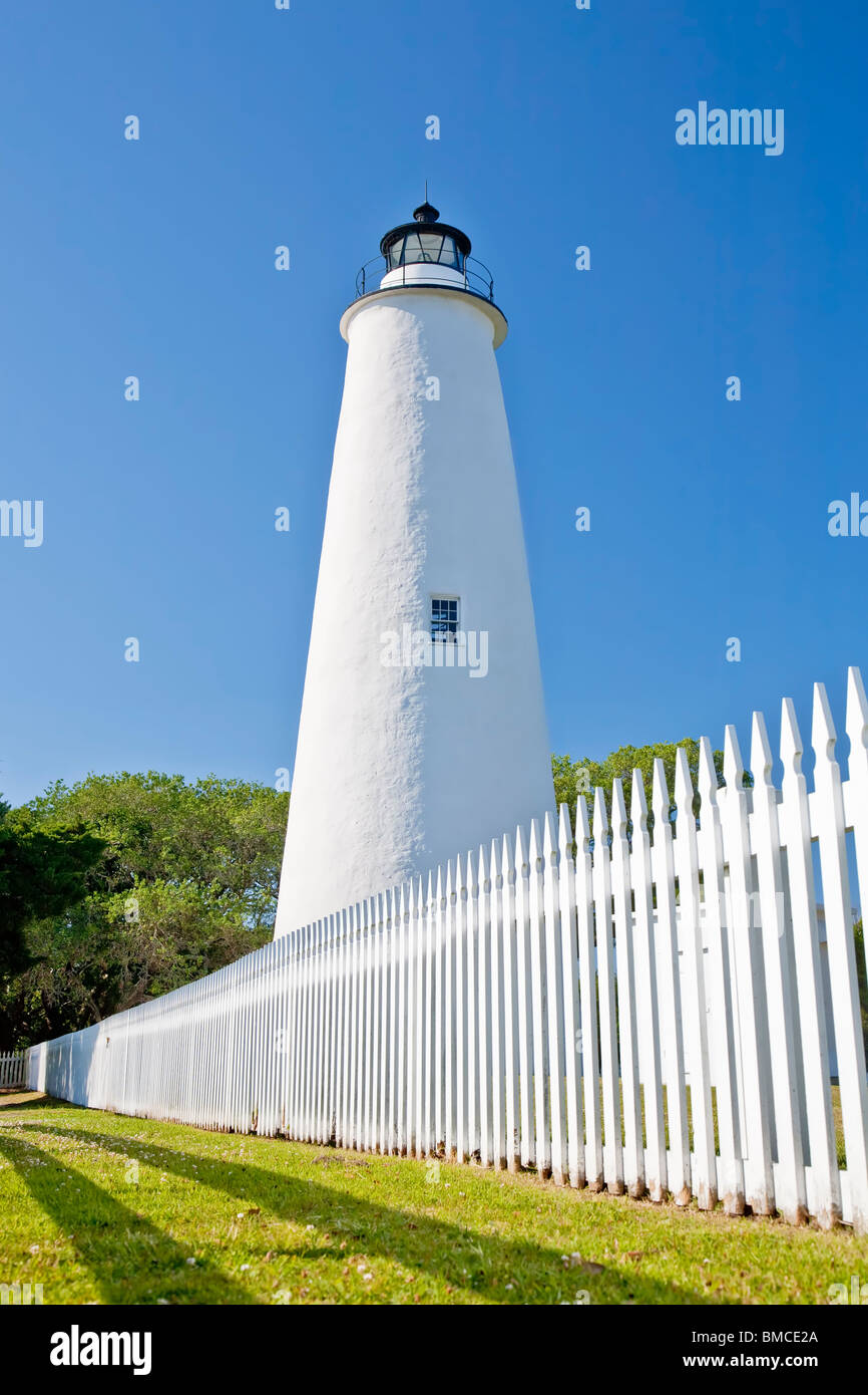 Ocracoke Island Lighthouse sul Outer Banks del North Carolina Foto Stock