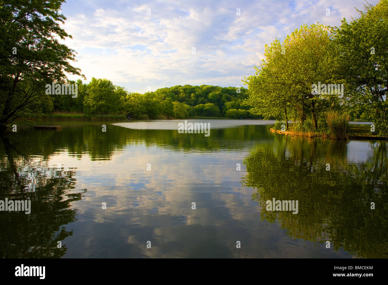 Il lago a Prospect Park di Brooklyn, New York. Foto Stock