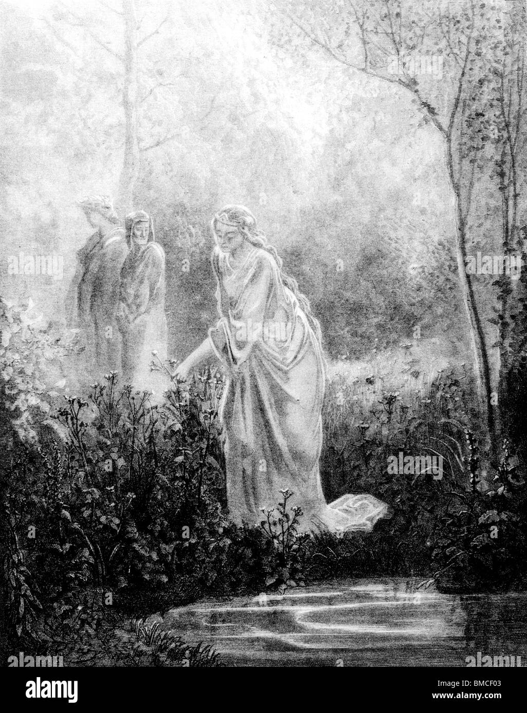 Dante vede appoggiarsi al Paradise Prato Foto Stock