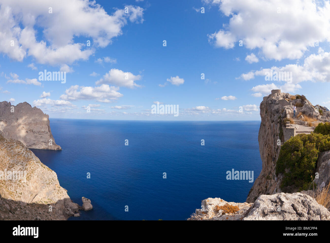 Formentor penisola a nord est di Maiorca dal Mirador des Colomer Mallorca Spagna Europa UE Foto Stock