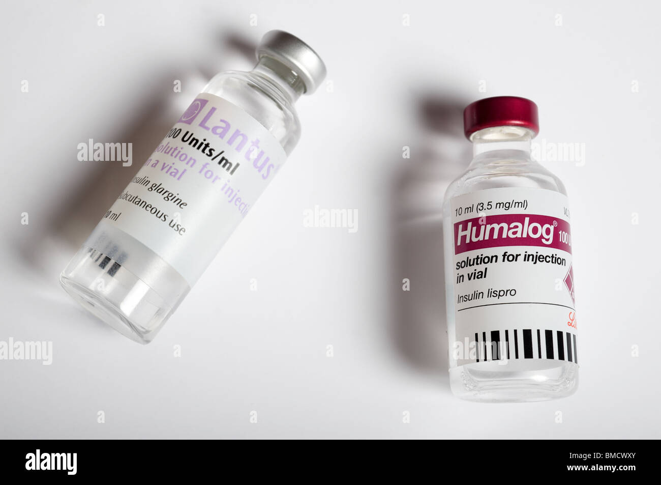 Humalog e Lantus veloce e lenta reazione di insulina Foto stock - Alamy