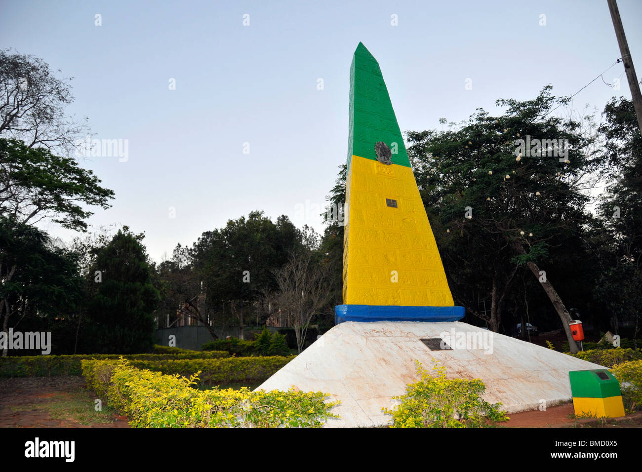 Monumento brasiliano per la triplice frontiera, di Foz do Iguaçu, Parana, Brasile Foto Stock