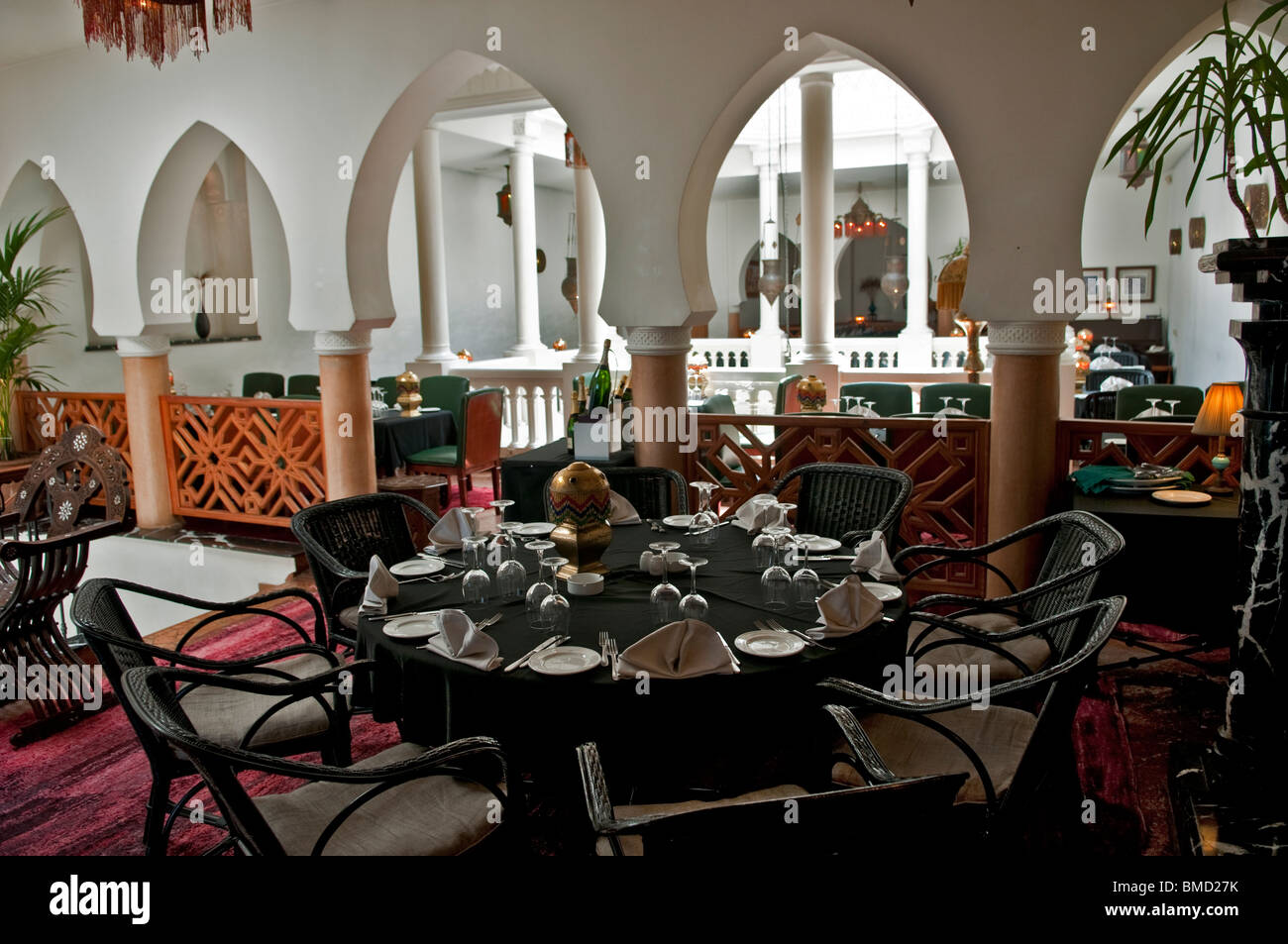 Africa Cafe Americain Casablanca all'interno Maroc Rick Rick's Foto Stock