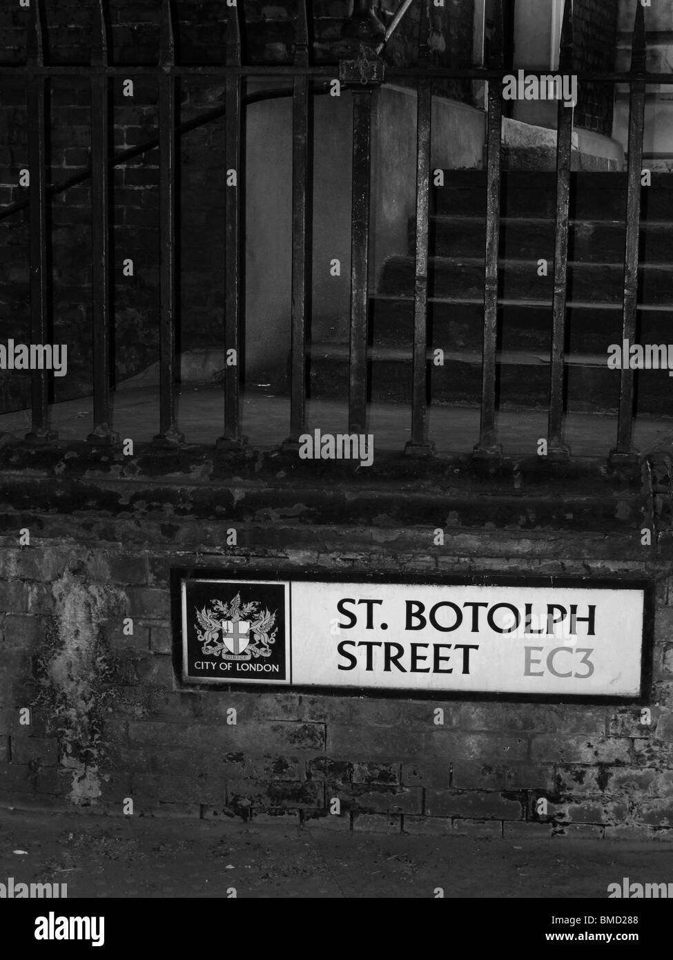 Il cartello stradale di St Botolph Street a Londra. Foto Stock