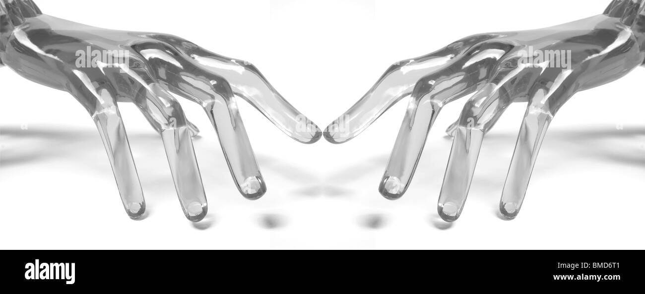 Visualizzare le mani Foto Stock