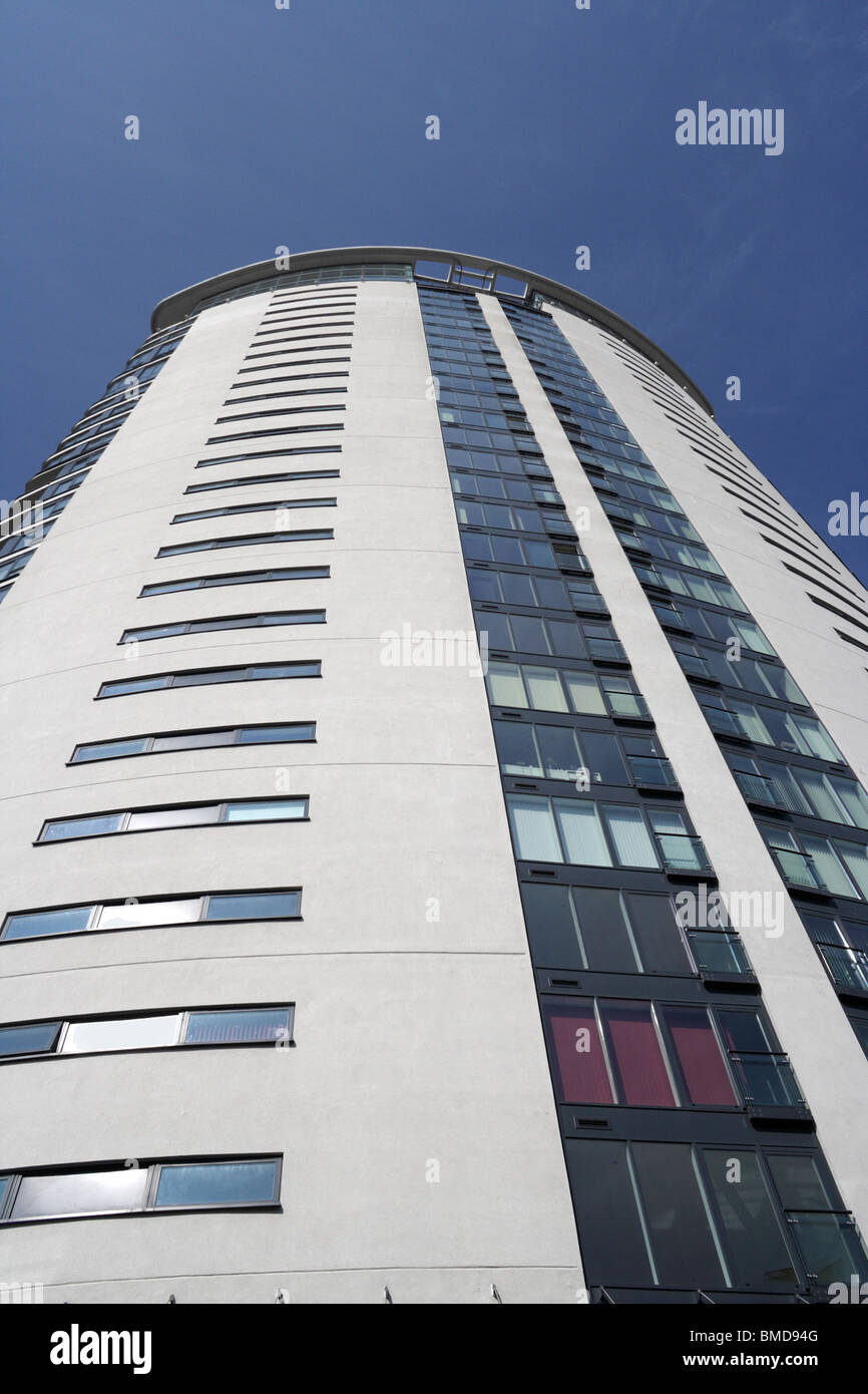 La Torre al Meridian Quay Swansea, l'edificio più alto del Galles sul lungomare. Appartamenti e appartamenti di lusso alto edificio residenziale a torre Foto Stock