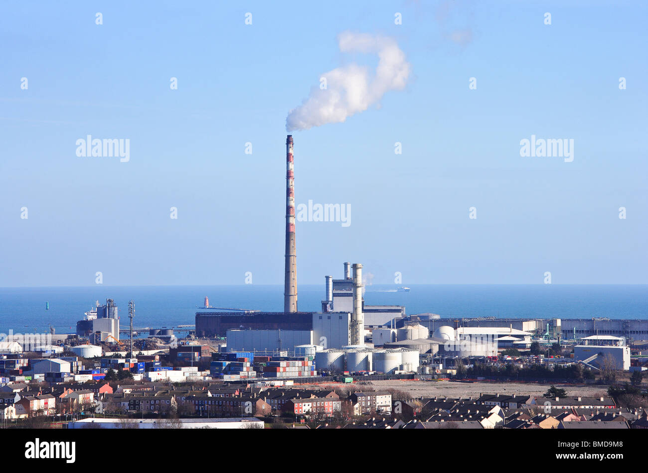 Poolbeg power station Dublino Irlanda Foto Stock