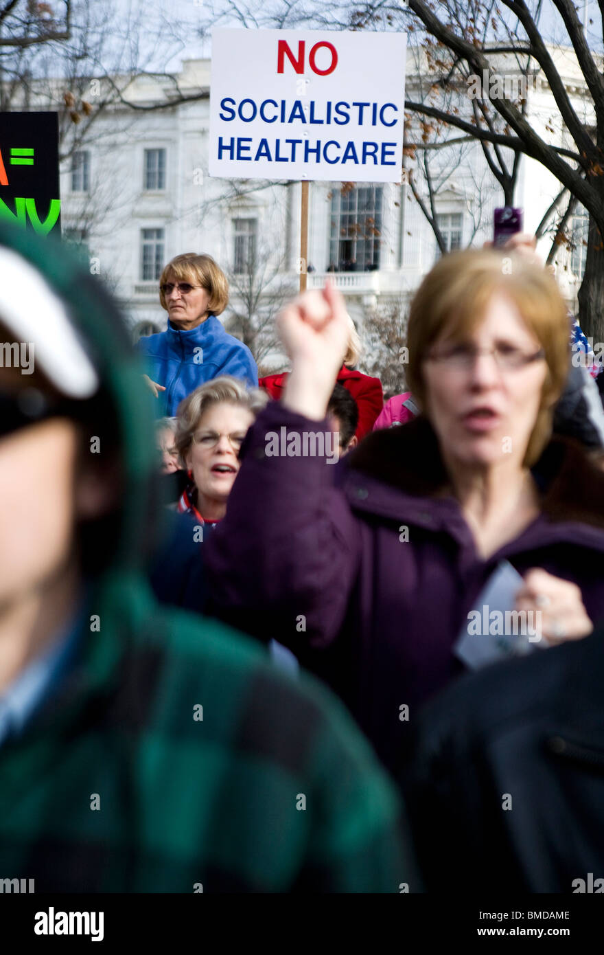 Un Tea Party Healthcare protesta. Foto Stock