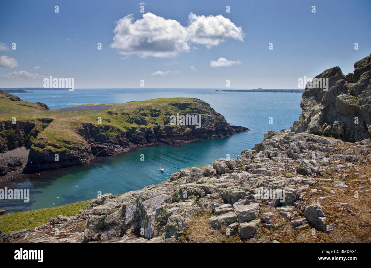 Ingresso su Skomer Island, Pembrokeshire, Galles Foto Stock