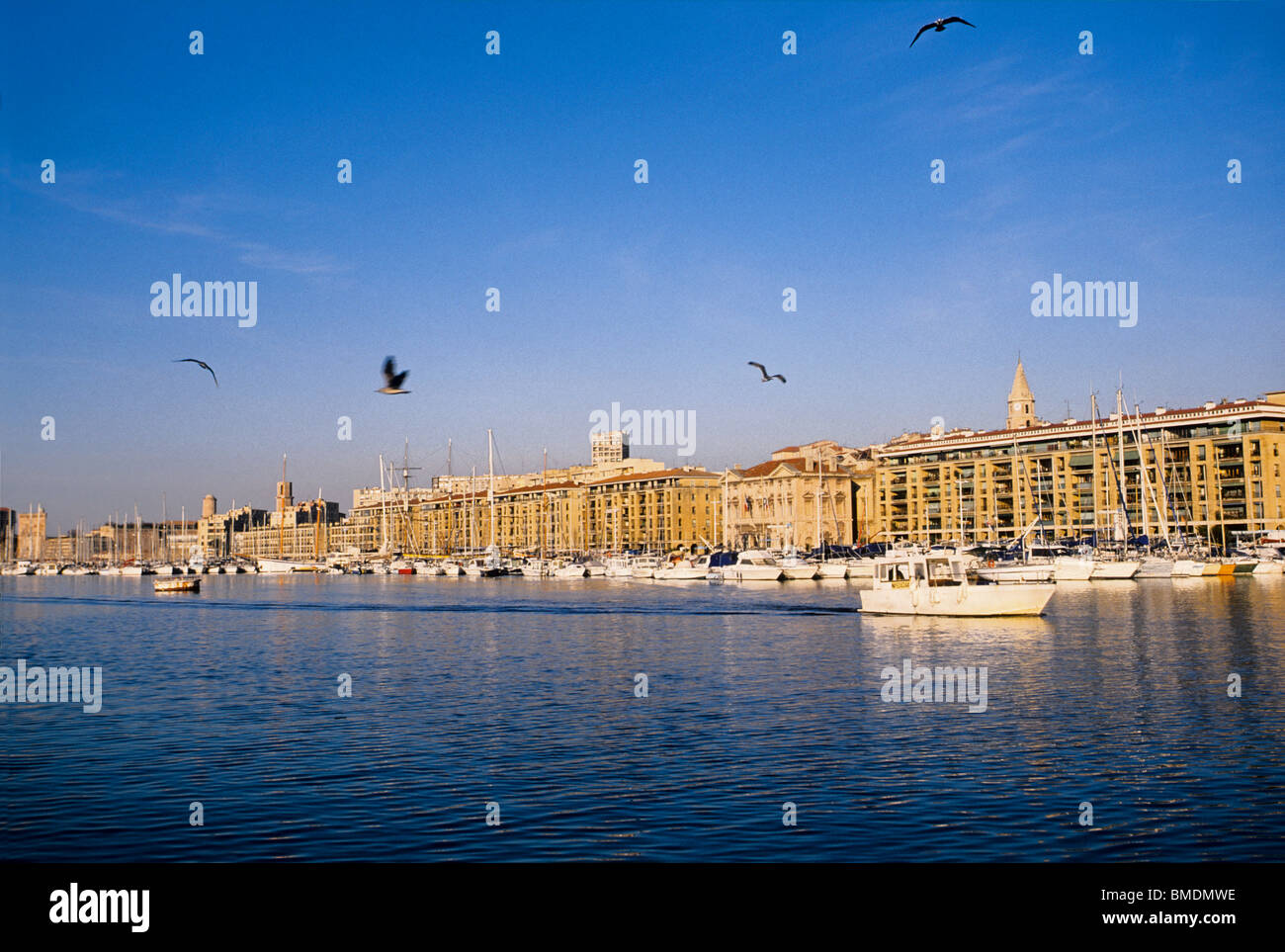 Il vecchio porto di Marsiglia Foto Stock