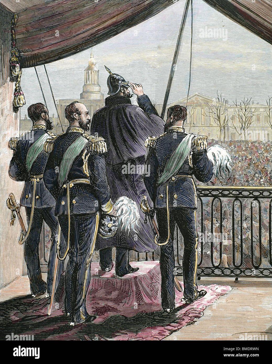 Alessandro II (1818-1881). Lo Zar di Russia. Il sostegno popolare per lo zar prima il Palazzo d'inverno a San Pietroburgo. La Russia. Foto Stock