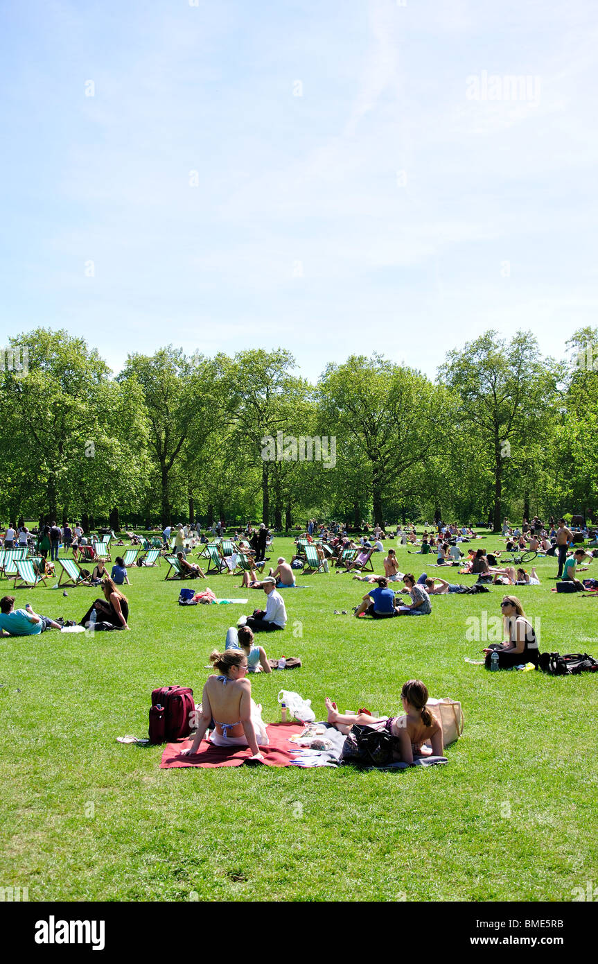 Parco verde in estate, West End, la City of Westminster, London, Greater London, England, Regno Unito Foto Stock