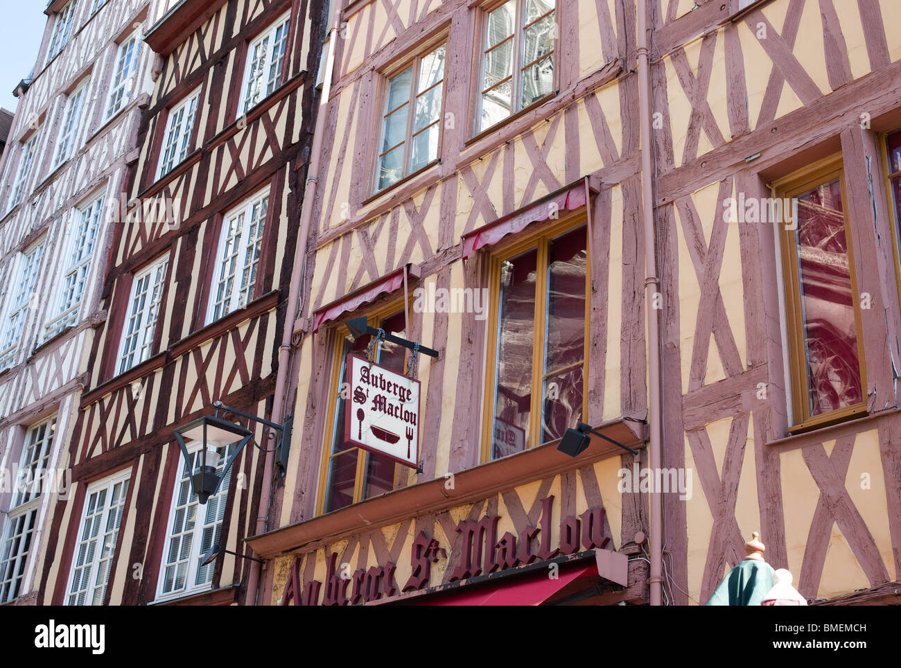 Case medievali di Rouen, Francia Foto Stock