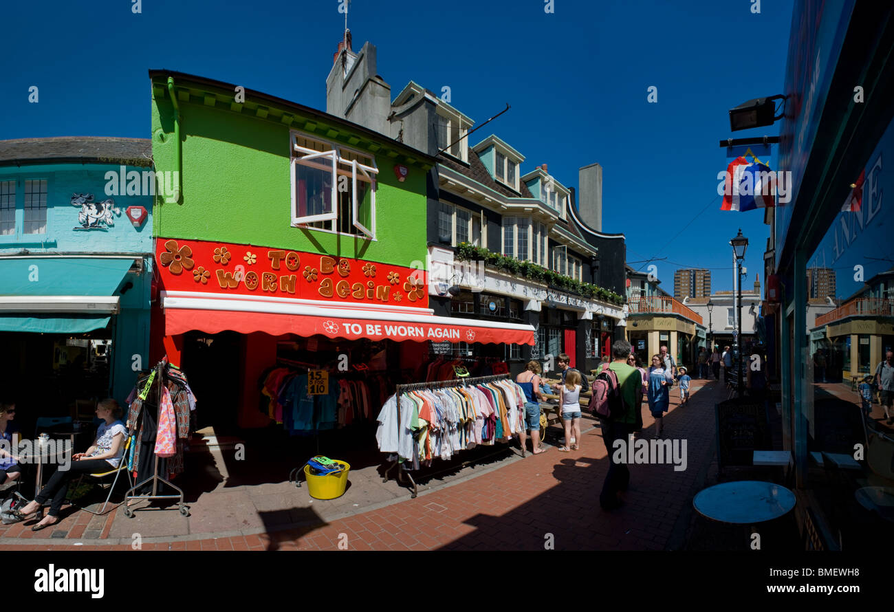 Le viste panoramiche di Brighton: i giardini di Kensington, nel North Laine. Foto Stock