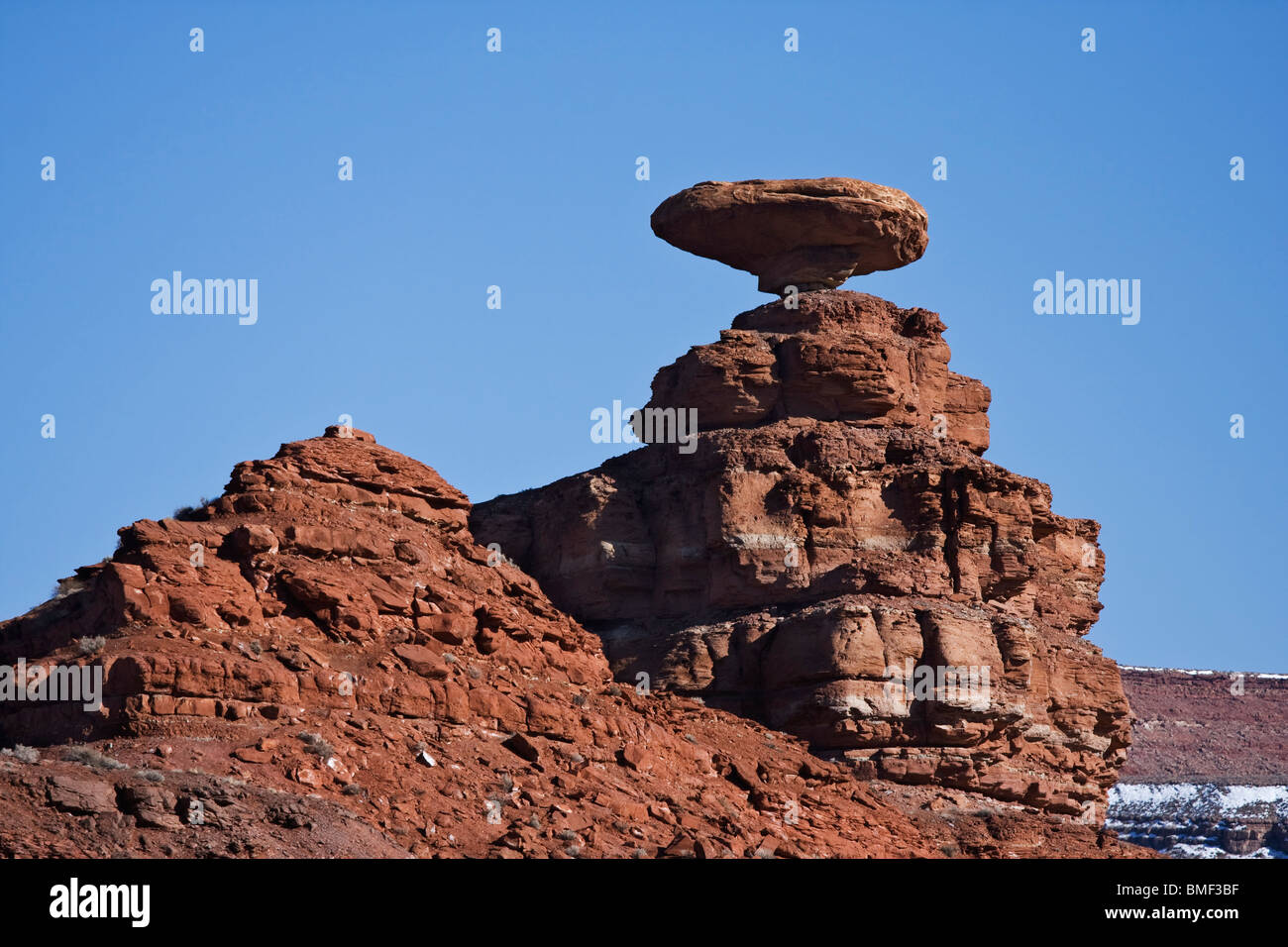 Mexican Hat roccia arenaria formazione, Utah. Foto Stock