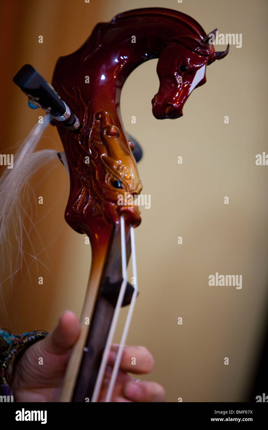 Morin khuur, Ujimqin prateria, Est Ujimqin Banner, Xilin Gol League, Mongolia Interna, Cina Foto Stock