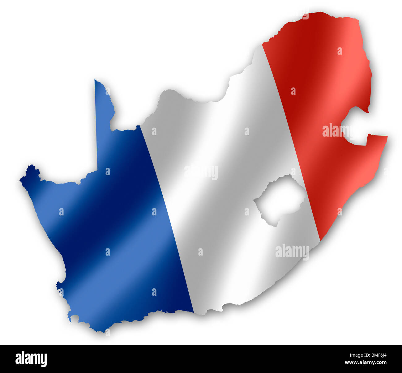 Mappa del Sud Africa con la bandiera francese inset, per la Coppa del Mondo FIFA 2010 Football Foto Stock